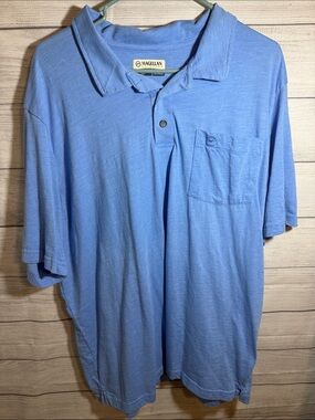Magellan Outdoors Men’s Sky Blue Short-Sleeve Polo with Chest Pocket